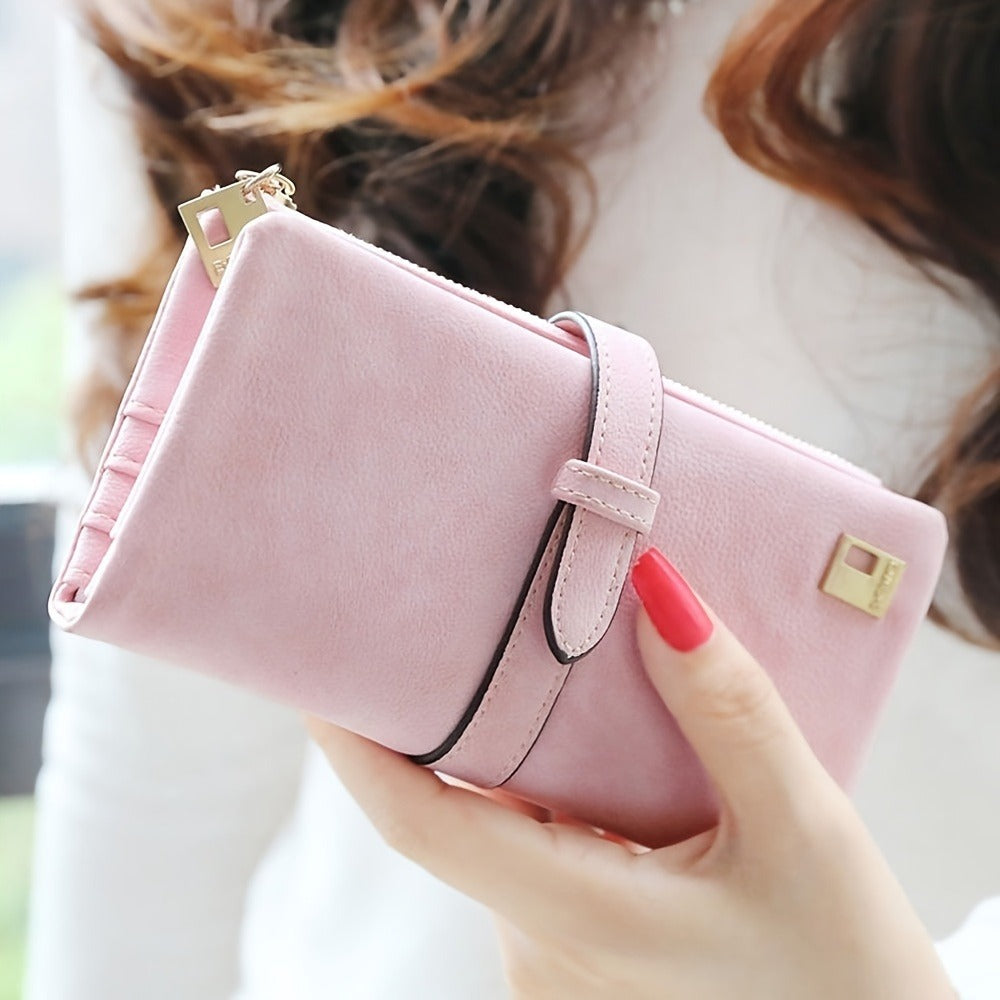 Women's Wallet – Vegan Leather, Vegan Leather Long Solid Color – detail view 4