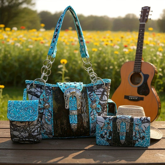 Women's Wallet – Western Camouflage Set Decorative Buckles – front view