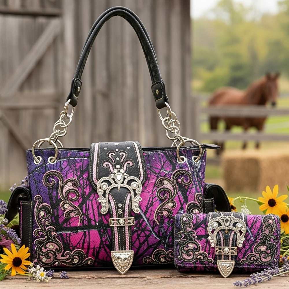 Women's Wallet – Western Style Embroidered Set Faux – detail view 2