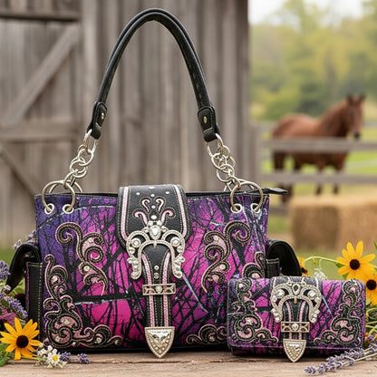 Women's Wallet – Western Style Embroidered Set Faux – detail view 2