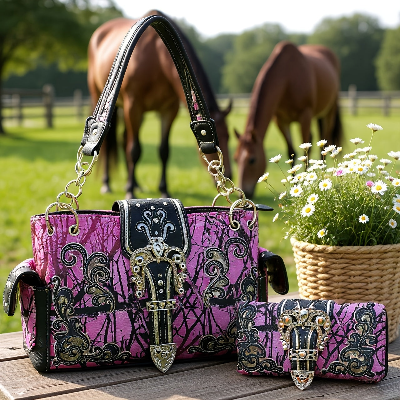 Women's Wallet – Western Style Embroidered Set Faux – detail view 15