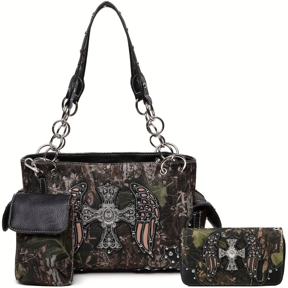 Women's Wallet – Western Studded Concealed Carry Camouflage – detail view 5