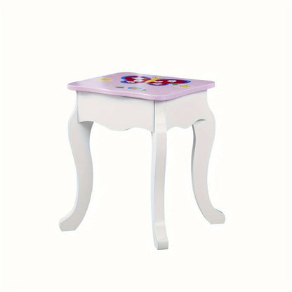 Wood Kids Vanity Set with Storage Drawers for Dressing and Daily Routines in Kids' Room detail image - detail view 9