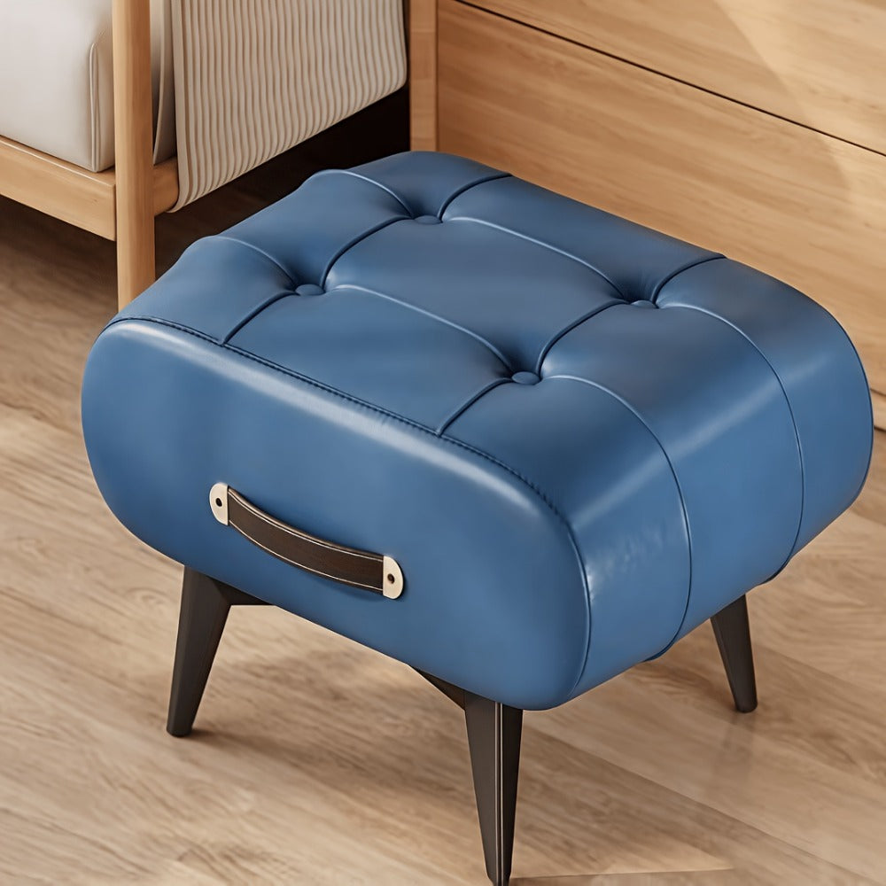 Wood Metal Ottoman with Footrest for Comfortable Everyday Seating in Living Room detail image - detail view 3