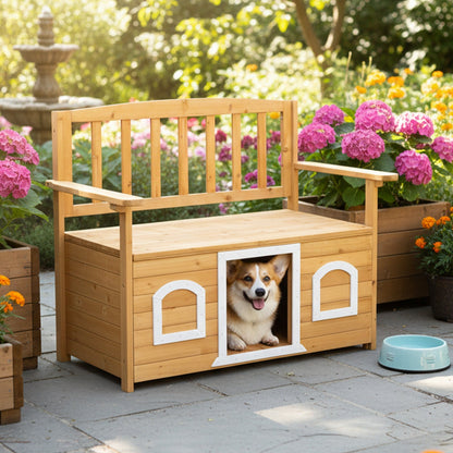 Outdoor Bench shown in the Natural option