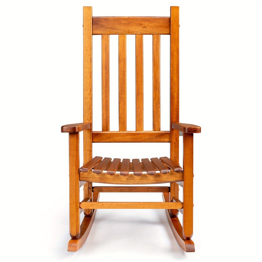 Wood Rocking Chair with Armrests for Comfortable Everyday Seating in Living Room detail image - detail view 3