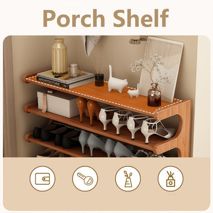 Wood Shoe Rack with Tool-Free Assembly for Organized Everyday Storage in Entryway detail image - detail view 8