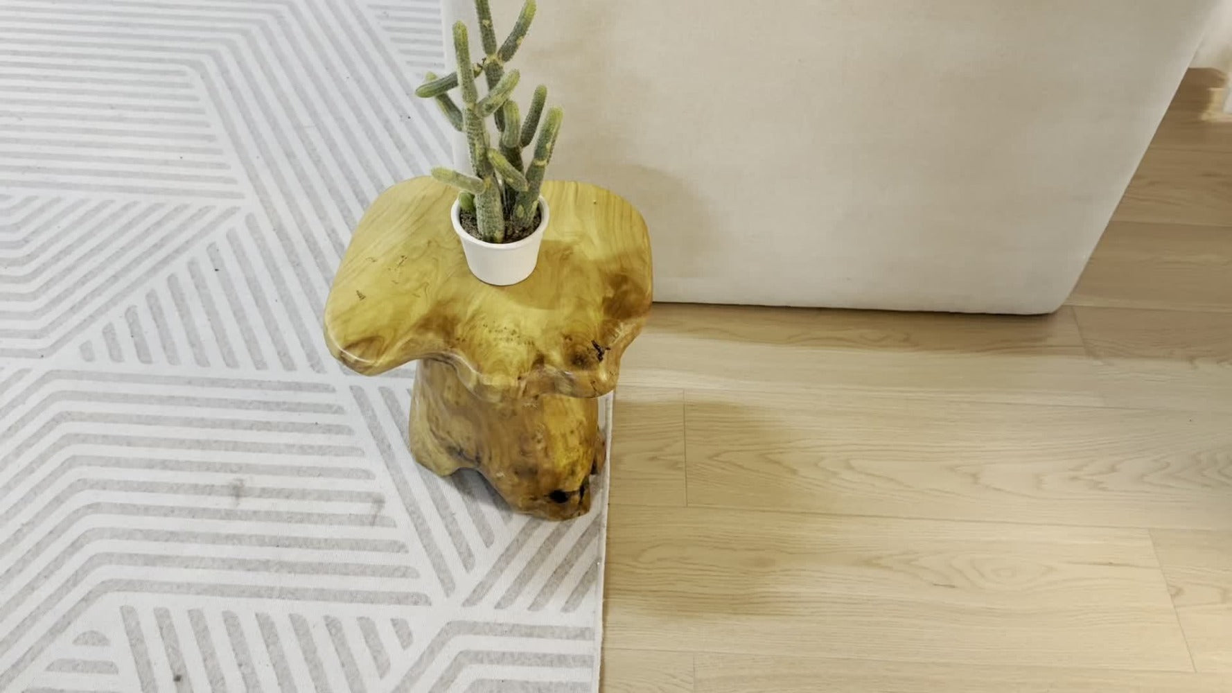 Wood Stool with Side Table for Comfortable Everyday Seating in Living Room detail image - detail view 10