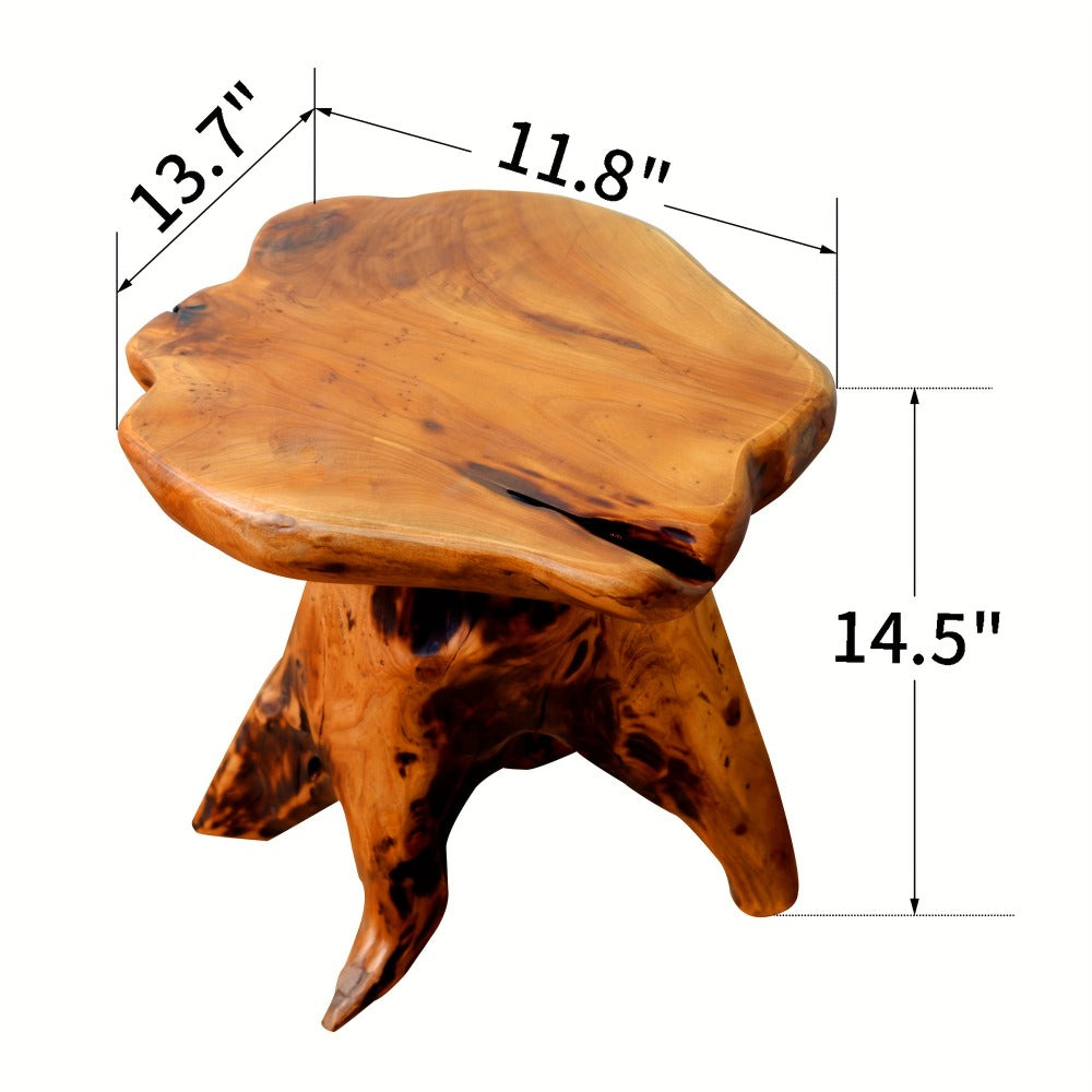 Wood Stool with Side Table for Comfortable Everyday Seating in Living Room detail image