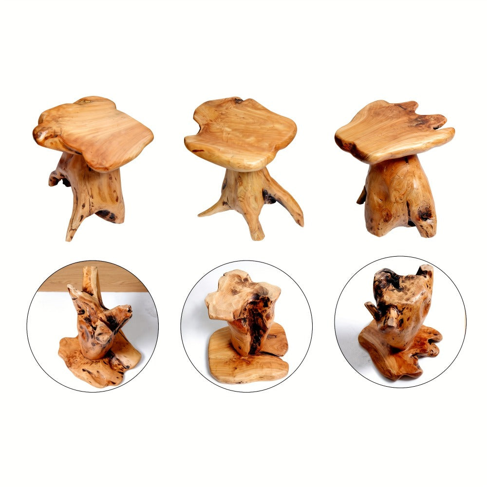 Wood Stool with Side Table for Comfortable Everyday Seating in Living Room detail image - detail view 9