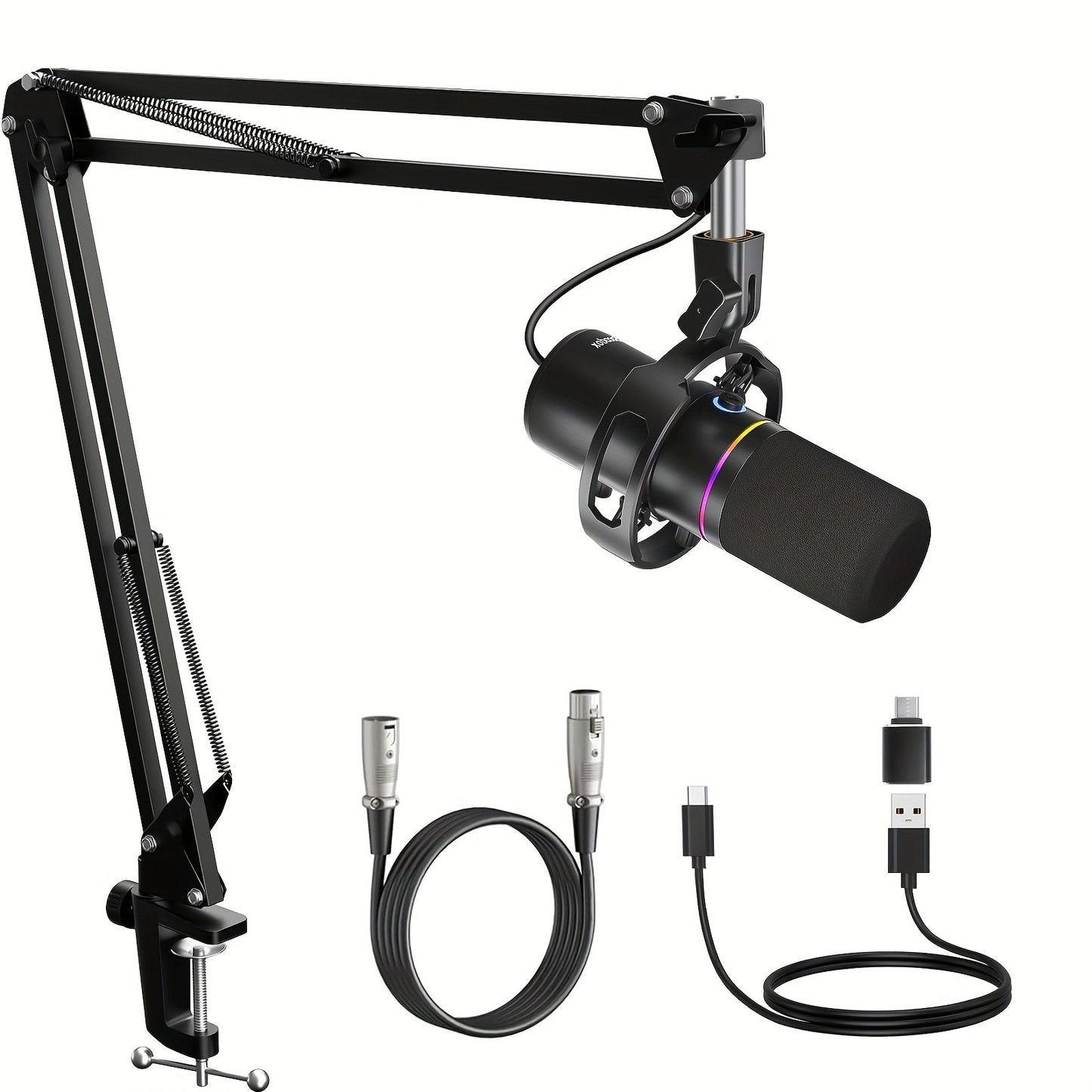 XLR and USB Dynamic Microphone Kit shown in the Black option