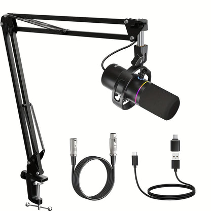 XLR and USB Dynamic Microphone Kit shown in the Black option