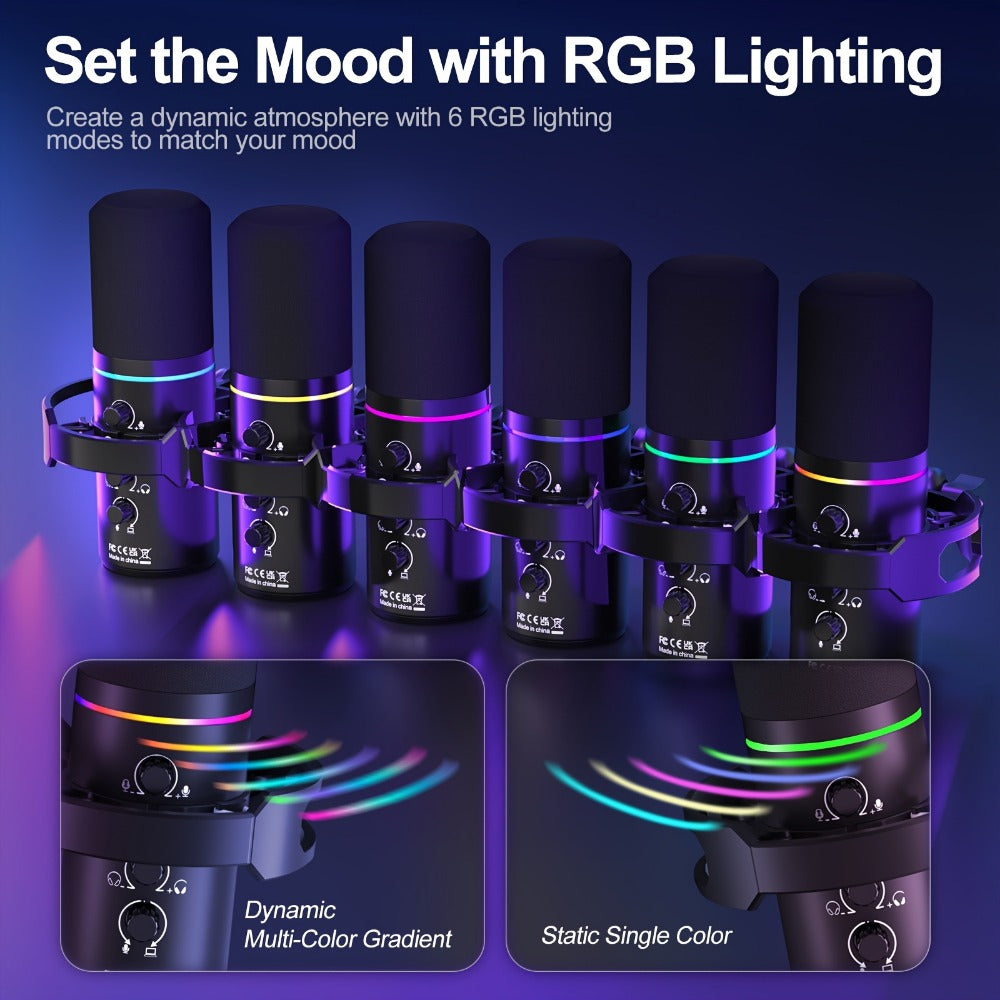 XLR and USB Dynamic Microphone Kit with Noise Control and Boom Arm detail image - detail view 8