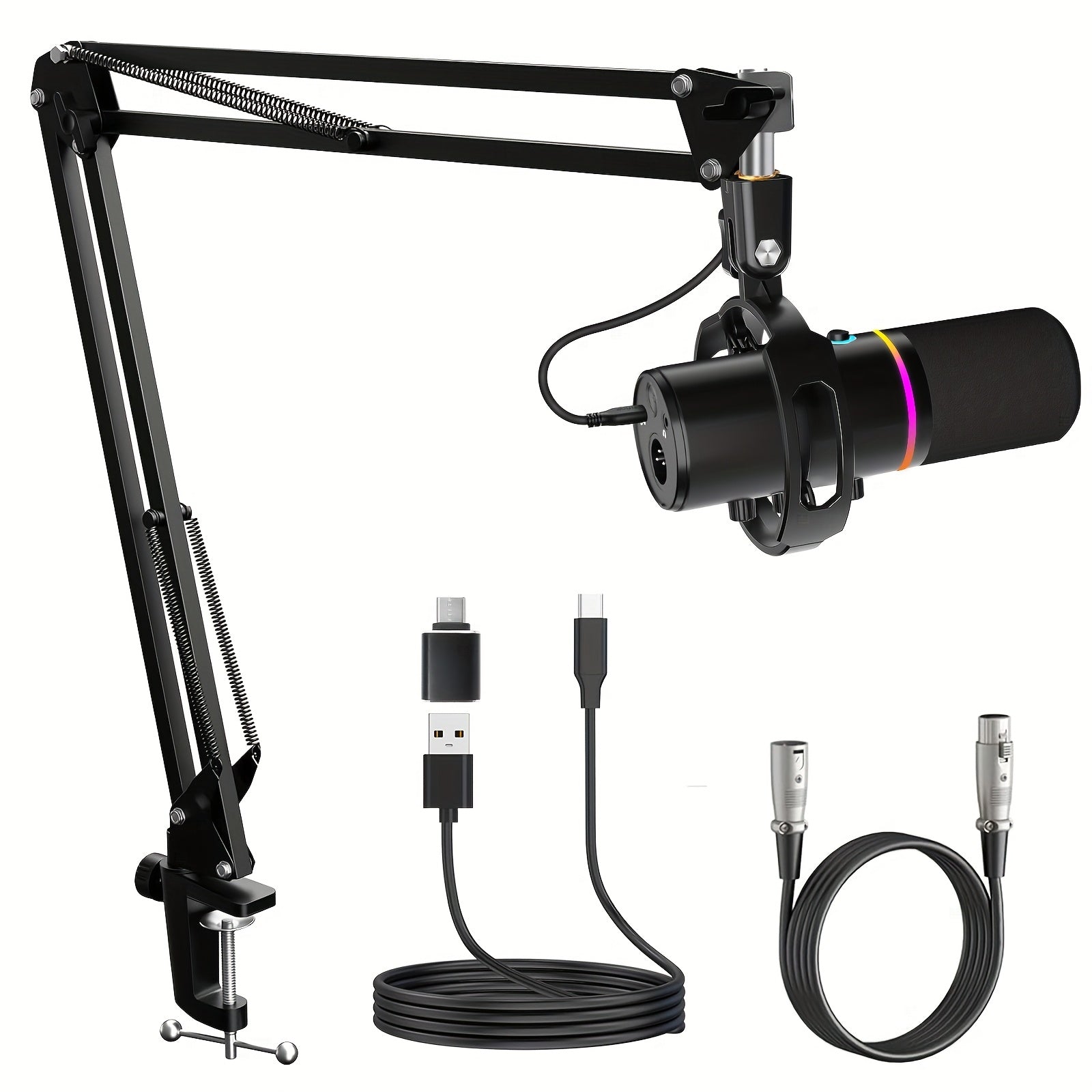 XLR and USB Dynamic Microphone Kit shown in the Black option