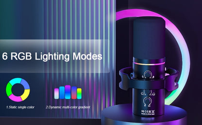 XLR and USB Dynamic Microphone Kit with RGB, Software and Boom Arm detail image - detail view 14