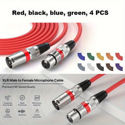 XLR Microphone Cable, 6 Inch, 10 Inch, 4-Pack, QIDUOHAO for Connecting Microphones detail image - detail view 9
