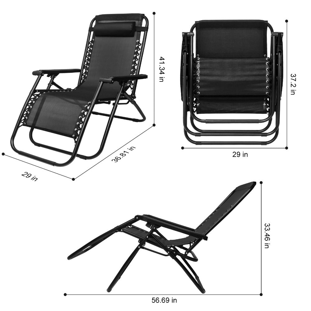 Zero-Gravity Foldable Outdoor Lounge Chair for Patio and Living Room detail image - detail view 3