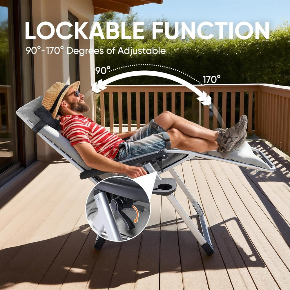 Zero-Gravity Foldable Zero Gravity Recliner with Cup Holder and Removable Cushions detail image - detail view 10