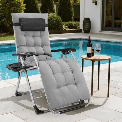 Zero-Gravity Foldable Zero Gravity Recliner with Cup Holder and Removable Cushions detail image - detail view 4