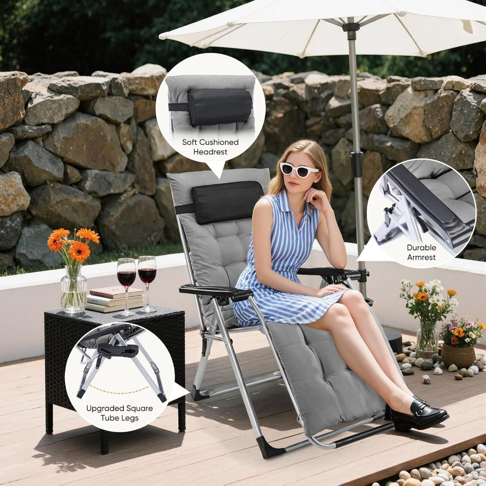 Zero-Gravity Foldable Zero Gravity Recliner with Cup Holder and Removable Cushions detail image - detail view 7
